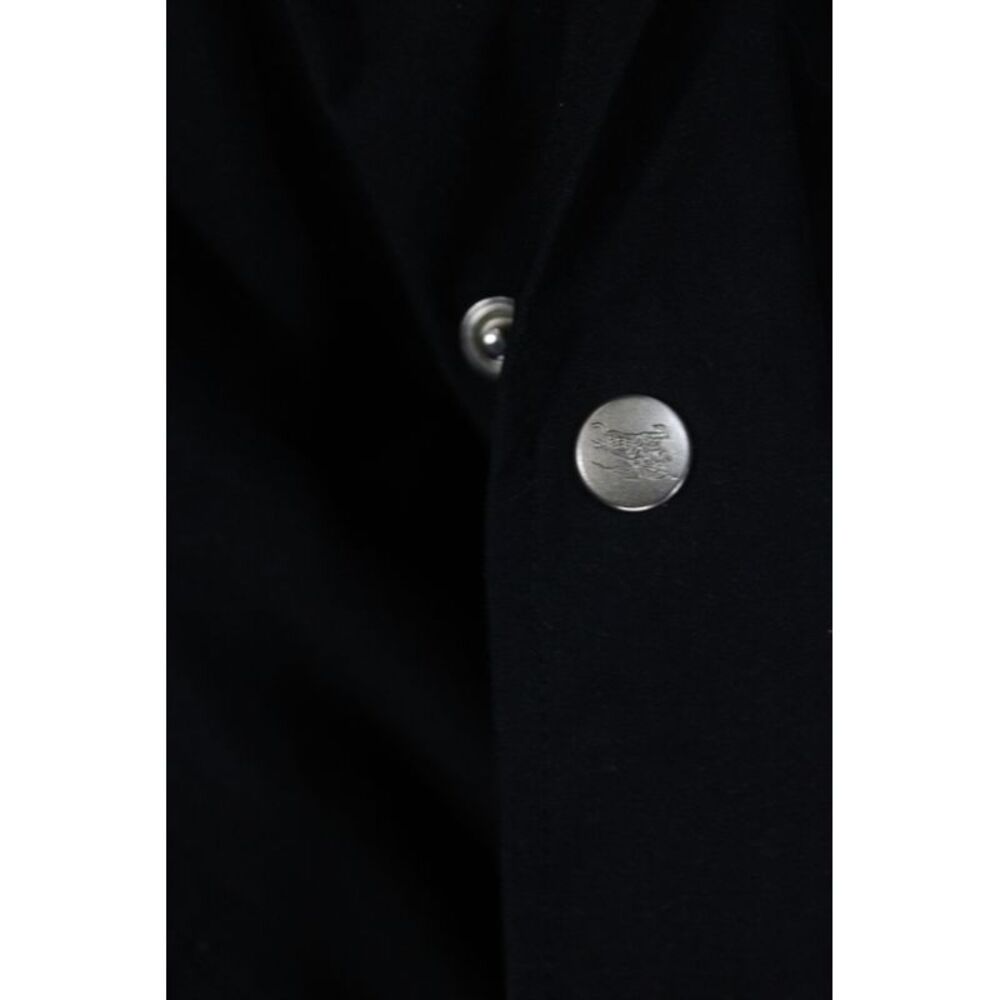 Burberry Womens Raincoat Black Cotton Check Snap Closure Size S - Picture 7 of 7